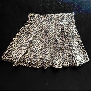 Leopard print skater skirt